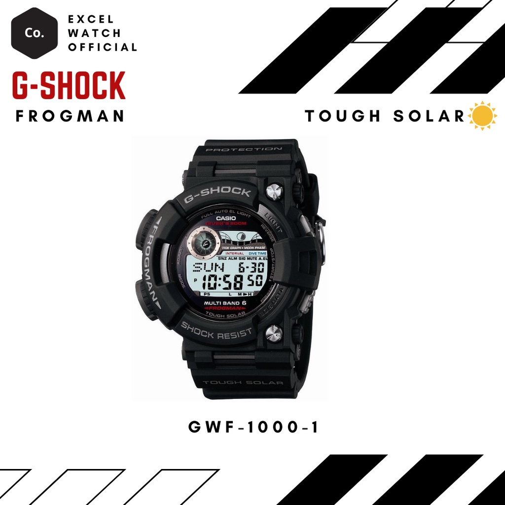 G-SHOCK รุ่น Master of G Frogman Tough Solar GWF-1000-1 CMG 1 ปี  Excel-watch