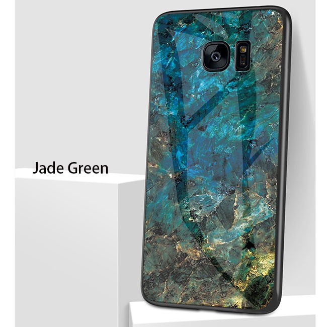 💕💕 Samsung Galaxy J7 Plus J7+ S7 Edge J5 J7 Prime 2 Pro A6 Plus 2018 Marbled Glass Phone Casing เคสโทรศัพท์