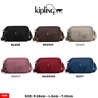 Kipling 1005 กระเป๋าสะพายไหล่ มีซิป 3 ช่อง นําเข้า