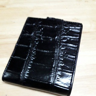 กระเป๋าหนังจระเข้แท้  crocodile bifold wallet 100%black