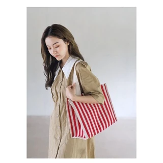 กระเป๋าถือ แคนวาส Strip bag ลายทาง (A201) กระเป๋าสะพายข้าง