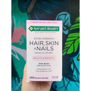 วิตามิน Nature’s Bounty Hair Skin And Nails 5000 mcg of Biotin Per Serving (250 แคปซูล)