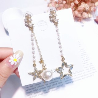 ต่างหูเจาะ ดาวไข่มุกระย้า งานเงิน S925 (พร้อมส่ง)