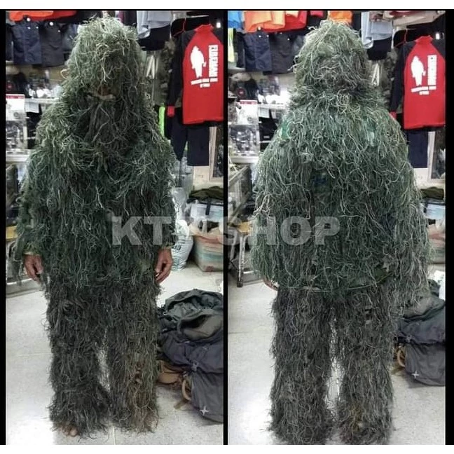 ชุดพรางสไนเปอร์ Ghillie Suit ลายพรางป่า