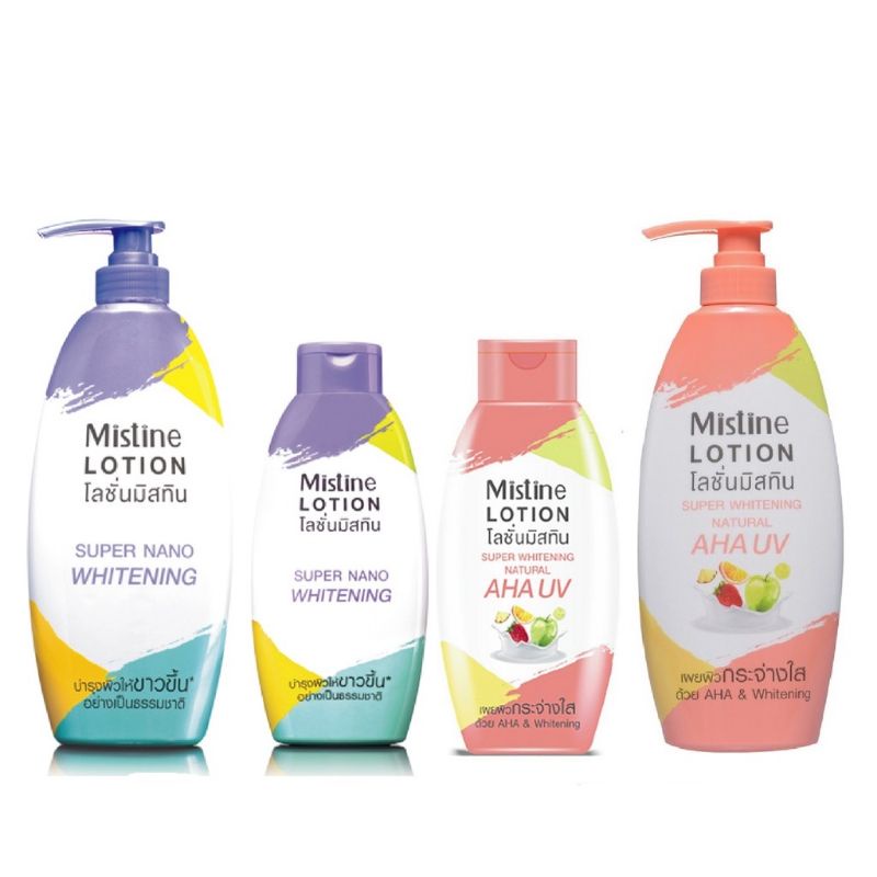 โลชั่นมิสทิน Mistine Super Whitening Natural AHA UV Lotion /โลชั่นมิสทิน ซุปเปอร์ นาโน ไวท์เ