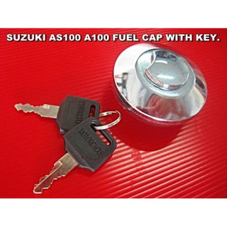 SUZUKI AS100 AS80 A100 A80 FUEL CAP with KEY "CHROME" PLATED // ฝาถังน้ำมัน เหล็กชุบโครเมี่ยม พร้อม กลูกกุญแจ