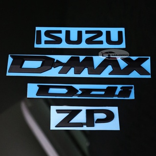 All New Isuzu D-MAX Ddi ZP 2020 ชุด 4 ชิ้น ป้ายโลโก้ ตัวนูน ISUZU D-MAX Ddi 2020 2021 2022 ติดท้ายรถกระบะ สีดำด้าน