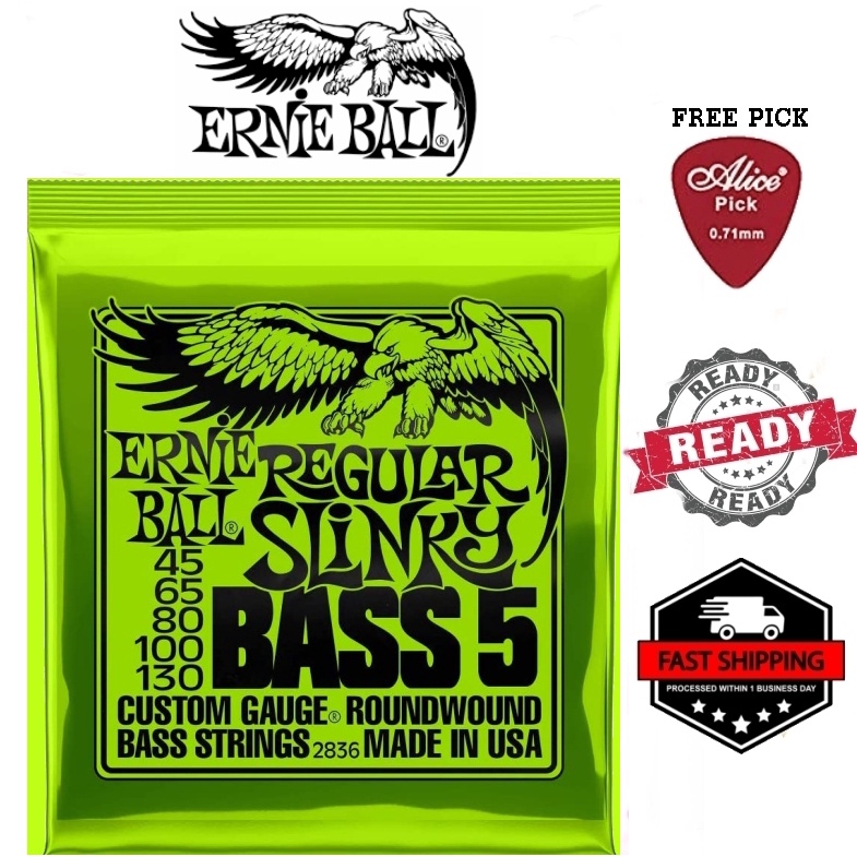 Ernie Ball 2836 Regular Slinky Nickel Wound สายเบสไฟฟ้า - .045-.130 5 สาย Tali Gitar Bass 5