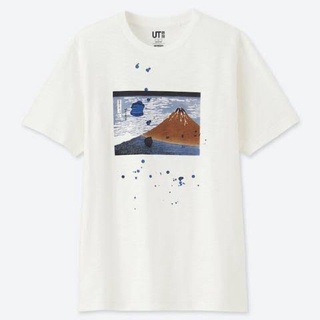 uniqlo hokusai blue short sleeve graphic t-shirt (ช)