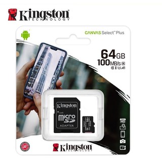 Kingston Micro SD card 64 GB.class 10 รับประกันศูนย์ synnex 5 ปี