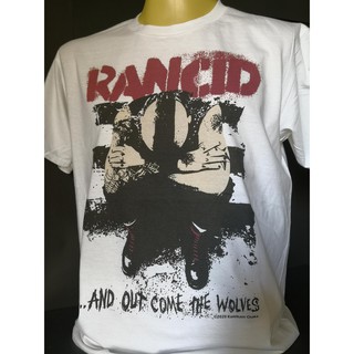 เสื้อวงนำเข้า Rancid And Out Come the Wolves Green Day NOFX Bad Religion Punk Rock Retro Vintage Style