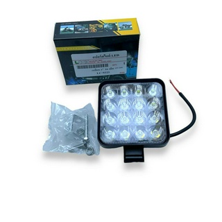 ไฟสปอร์ตไลท์  LED เหลี่ยม 3 นิ้ว 16 เม็ด ไฟตัดหมอก มอเตอร์ไซต์ ATV ออฟโรด ไฟ DC12V/DC24V ไฟสีขาว