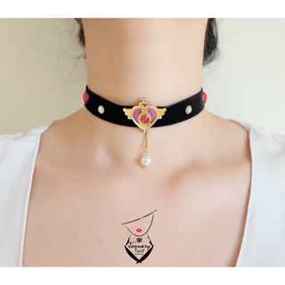 choker กำมะหยี่สีดำ พร้อมจี้เซลามูน