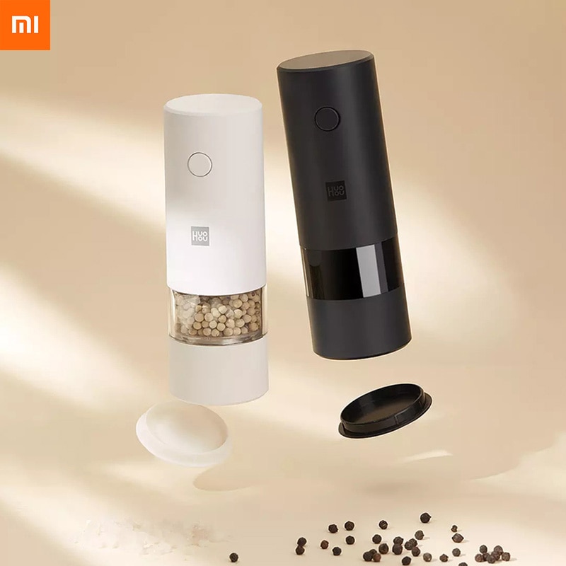 Xiaomi Huohou 5 In 1 เครื่องบดพริกไทย เกลือ เครื่องเทศ เครื่องปรุงรสไฟฟ้า ปรับได้ สําหรับทําอาหาร