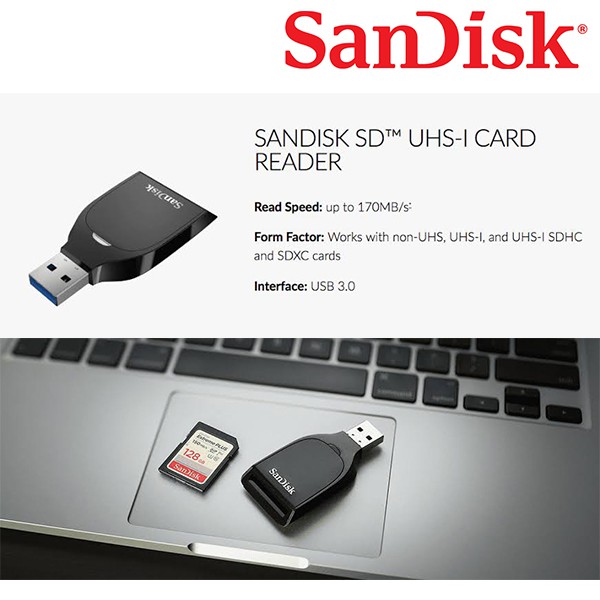 Sandisk SD UHSI Card Reader Speed 170 MB/s (SDDR_C531_GNANN) อุปกรณ์