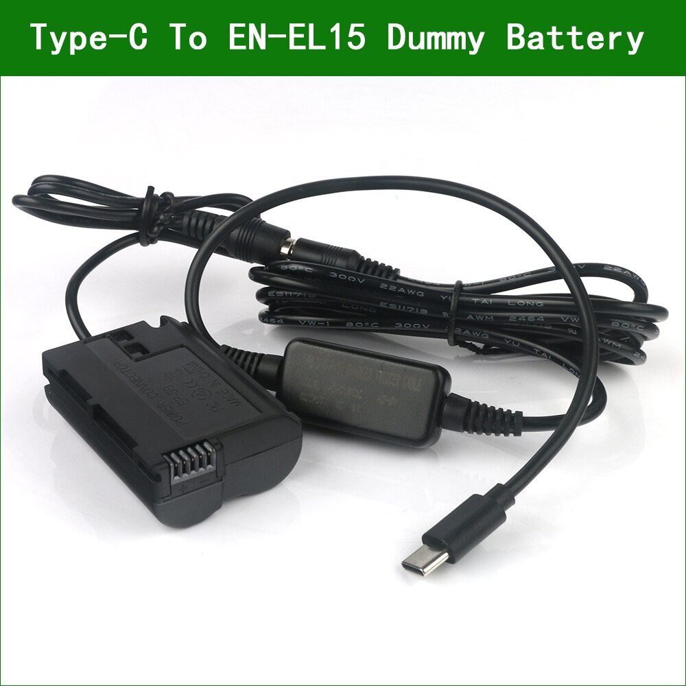 EP-5B USB Type-C EN-EL15 Dummy แบตเตอรี่อะแดปเตอร์ DC coupler สําหรับ Nikon D800 D800E D810 D810A Z5