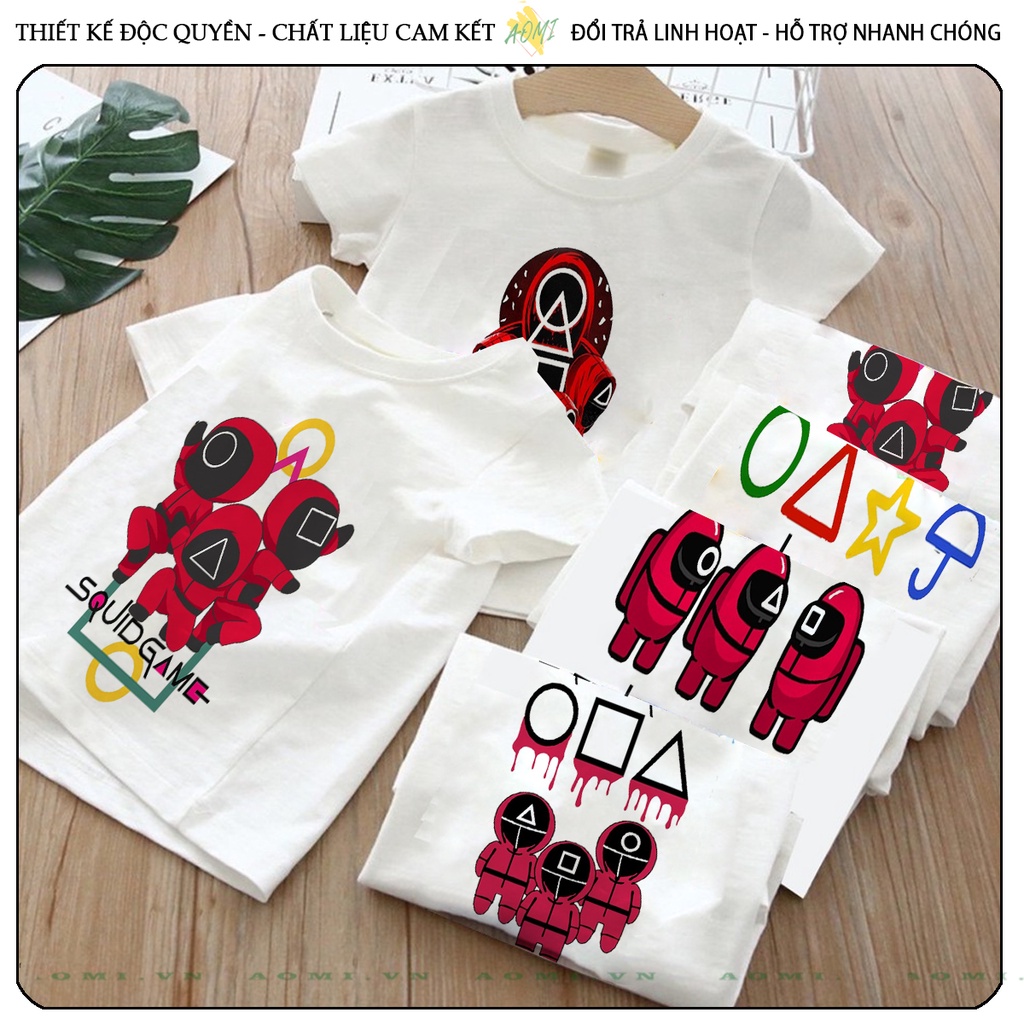 UNISEX SQUID GAME เสื้อยืด HOT SQUID GAME เสื้อยืดสําหรับผู้ชายและผู้หญิงครอบครัวขนาด CHILDREN สําหร