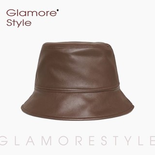 หมวกบักเก็ต สีน้ำตาล PU Glamorestyle