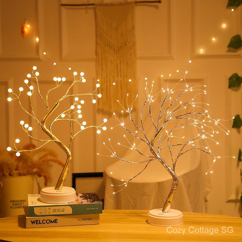 108 ไฟ LED String Strip Fairy Light Pentagram Maple Leaf Creative Pearl Tree โคมไฟห้องนอนตกแต่งคริสต์มาส