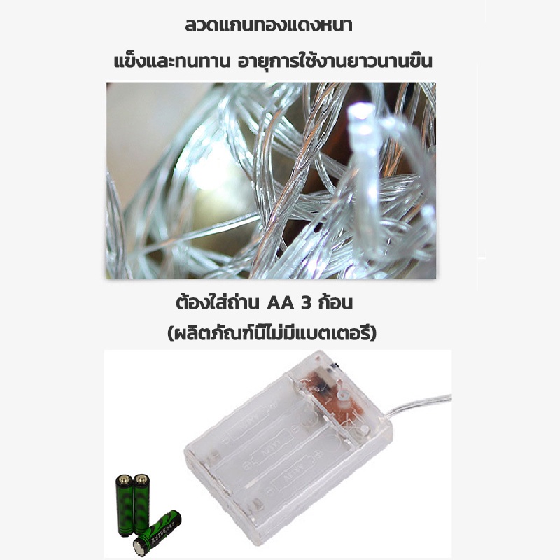 ไฟเชอรี่ ไฟประดับ สี Warm White สร้างบรรยากาศดีๆให้ค่ำคืนแห่งการแค้มปิ้ง แบบ ใช้ถ่าน - รูปที่ 6