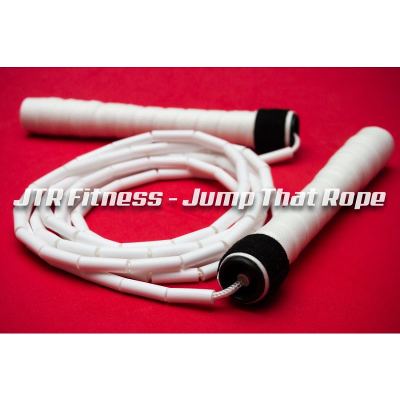 Mozzarella Beaded Rope เชือกลูกปัด โมซซ่าเรลล่า White Freestyle Jump Rope เชือกกระโดดสีขาว
