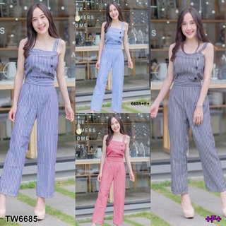 ชุดเซ็ต TW6685 Set 2 ชิ้นเสื้อสายเดี่ยวตัวสั้น+กางเกงขายาว