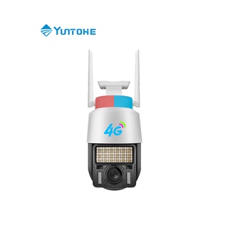 YUNTONGHE กล้องวงจรปิด WIFI/4G 3MP cctv สีเต็ม Night Vision กลางแจ้ง ซิมการ์ดการติดตามอัตโนมัติกล้อง4G