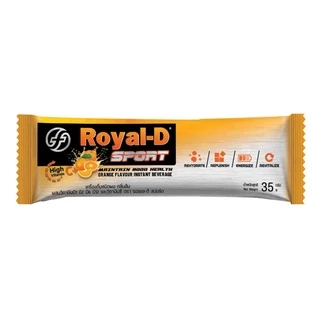 Royal-D รอแยล-ดี สปอร์ต เครื่องดื่มเกลือแร่ชนิดผง ผสมวิตามินบี1,บี2,บี6,บี12 และ C กลิ่นส้ม 1ถุง5ซอง
