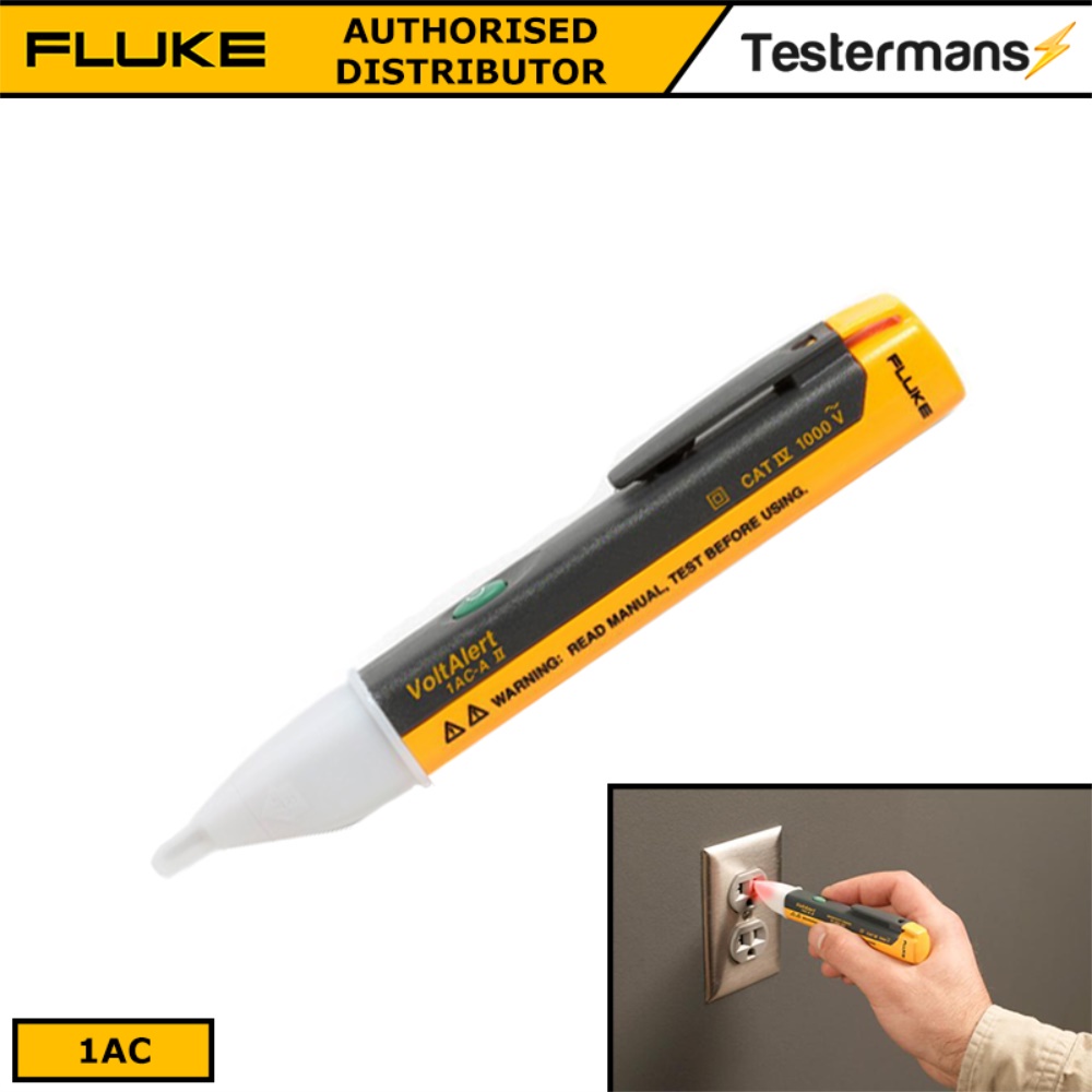 Fluke 1AC-C2 II Volt Alert Sensor Non-Contact Voltage Detector/Tester Pen