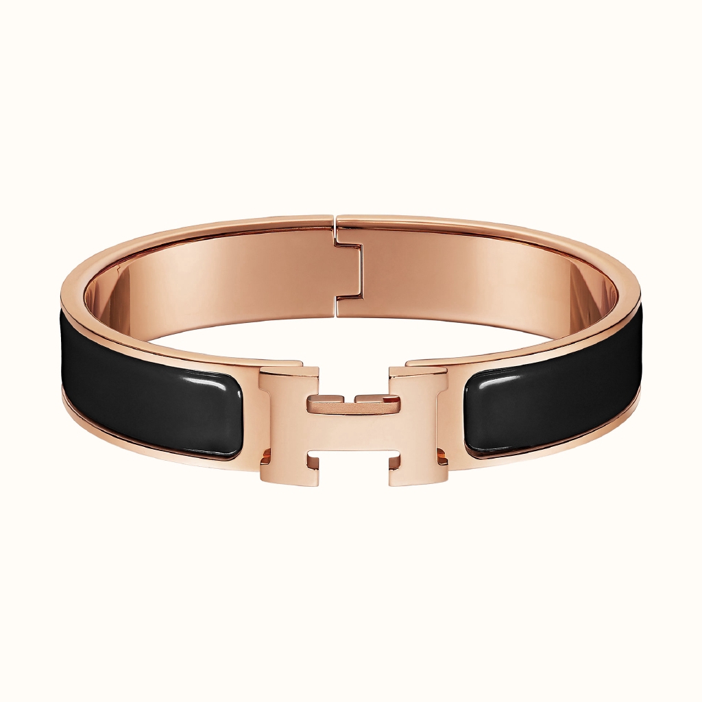 Hermès Marron Glace Enamel Clic H Bracelet PM Rose Gold Hardware, Bangle | Fashion Bracelet, Contemporary Jewelry (Like New)