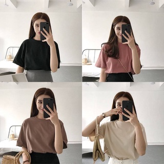 G314 พร้อมส่ง เสื้อยืดแขนสั้น เสื้อ oversize   สไตล์เรียบง่าย เรียบหรู เสื้อคุณหนู เสื้อบิ๊กไซส์ เสื้อสีพาสเทล คอกลม