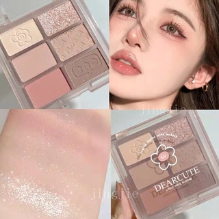 【Jingjie】DEARCUTE  Pearl Matte อายแชโดว์พาเลท 6 สีสําหรับแต่งหน้า