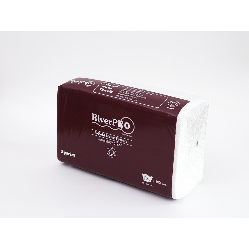 [มีราคาส่ง] กระดาษเช็ดมือ RiverPro แบบแผ่น 2 ชั้น