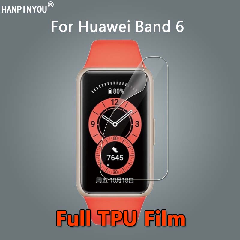 1/3/5/10 Pcs For Huawei Band 6 4 3 Pro 4E 3E Talkband B6 B5 / Honor Band 6 5 4 Watch ES Fit Sport Smart GPS Watch Ultra Thin Clear Full Cover Slim Soft TPU Repairable Hydrogel Film Anti-Scratch Screen Protector -Not Tempered Glass