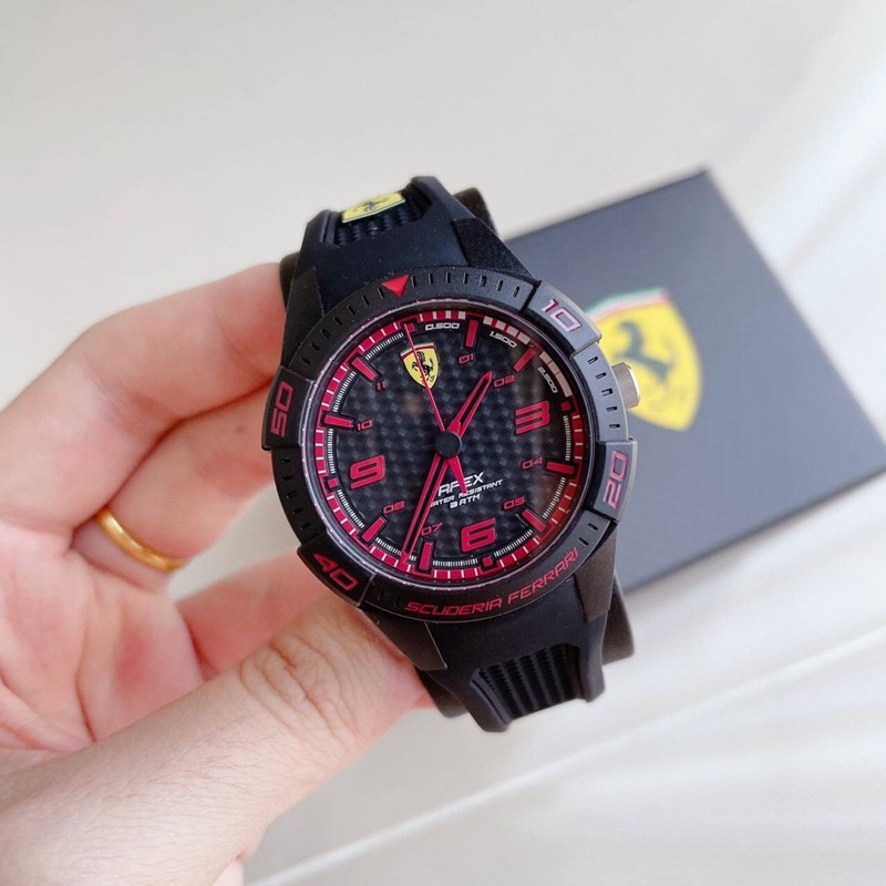 นาฬิกา Ferrari Scuderia Apex Unisex Analog Casual Black Band 0840036