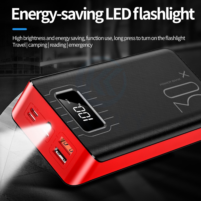 Powerbank 30000 mah แท้ fast charge พาว์เวอร์แบงค์ 100% LCD With Flash Light USB แบตสํารอง ชาร์จเร็ว พาเวอร์แบงค์ ของแทั - ภาพย่อย 3