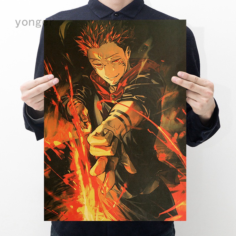 Anime Jujutsu Kaisen Poster Figure Wall Art Painting Kraft Paper Vintage Posters Room Decoration Wall Stickers