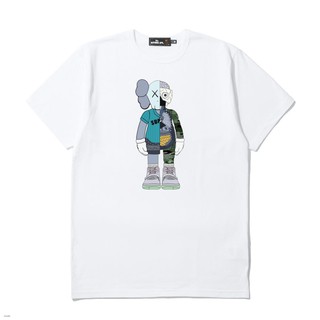 ฮิปฮอป KAWS x Supreme พิมพ์ แนวสตรีท ผู้ชาย ผู้หญิง เสื้อผ้า คู่ลำลอง แขน สั้น เสื้อ ยืด 100% ฝ้าย TY006-22