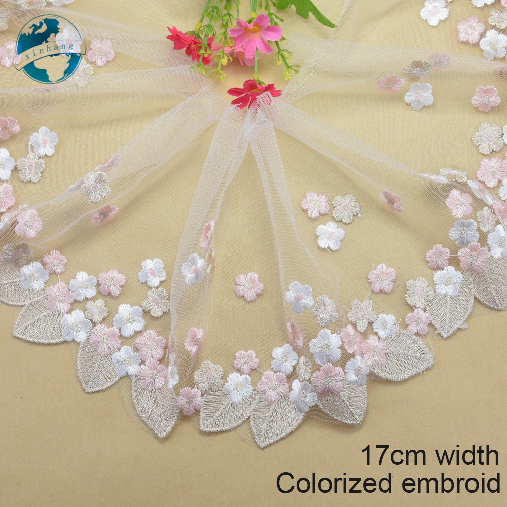 17 ซม.กว้างสีเย็บปักถักร้อยเย็บริบบิ้น guipure ลูกไม้ลูกไม้ผ้า trim warp DIY เสื้อผ้าอุปกรณ์เสริม 2878
