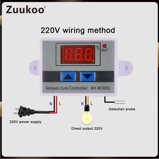 Xh-w3001 ไมโครคอมพิวเตอร์ จอแสดงผลดิจิทัล เทอร์โมสตัท สวิตช์ควบคุมอุณหภูมิอิเล็กทรอนิกส์อัจฉริยะ 12/24/220V