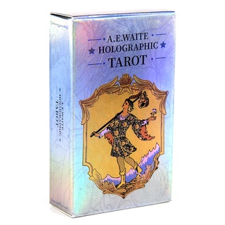 A.E Waite Holographic Tarot Cards การ์ดเกมสําหรับครอบครัวปาร์ตี้