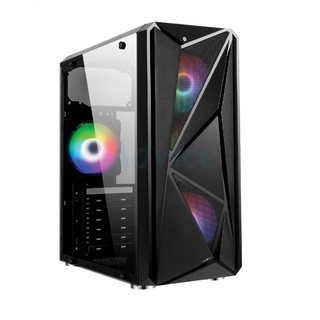 ้เคสคอมไฟ RGB ATX CASE (NP) TSUNAMI GALAXY G15 ABLAZE TG (BLACK)