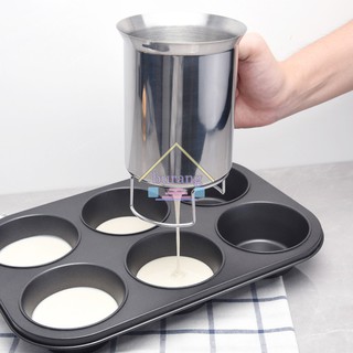 Pancake Batter Dispenser Stainless Steel Baking Cupcakes Muffins Cooking Crepes Batter Funnel