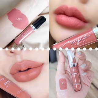 SET GLOSS MYCA M10+R1(เซ็ตคู่ 2 ชิ้น) กลอสเนื้อแมท สีสันสวยงาม เนื้อสัมผัสนุ่มเนียนละเอียด เกลี่ยง่าย กันน้ำ ไม่ติดแมส