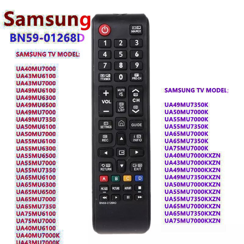 Samsung BN59-01268D BN59-01224C รีโมทคอนโทรลสําหรับ Samsung สมาร์ททีวี UA40MU7000 UA43MU6100 UA43MU7