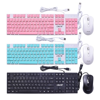 OKER คีบอร์ท+เม้าแบบสาย USB chocolate keybord and mouseรุ่น km378