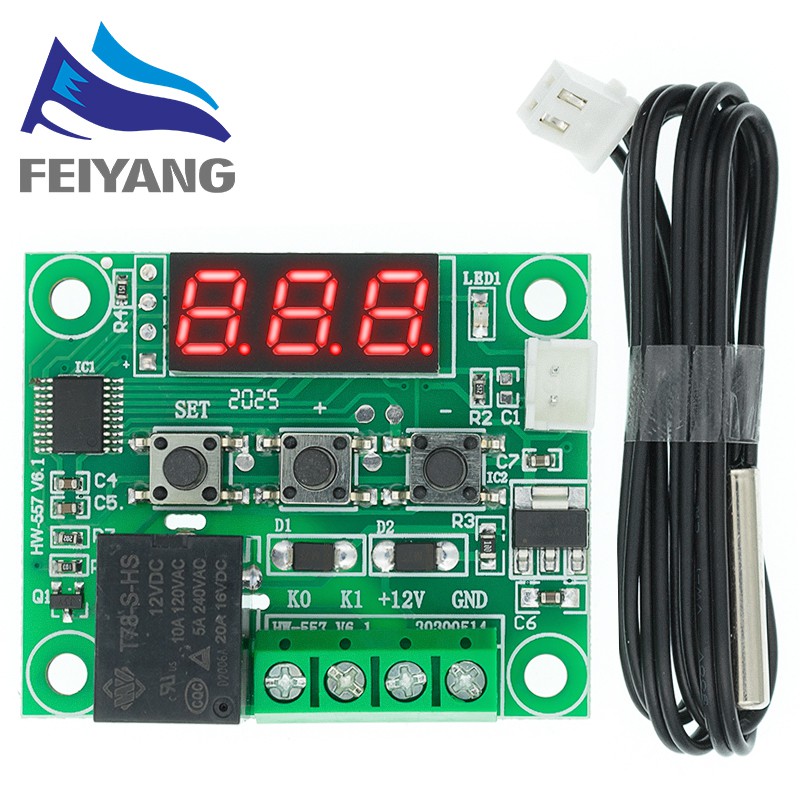 W1209 DC 12V LED Digital Temperature Control Thermostat Module + เซ็นเซอร์ NTC