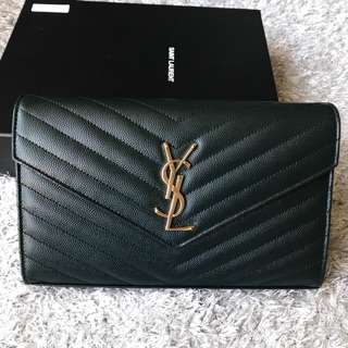 New Ysl black caviar woc 9”