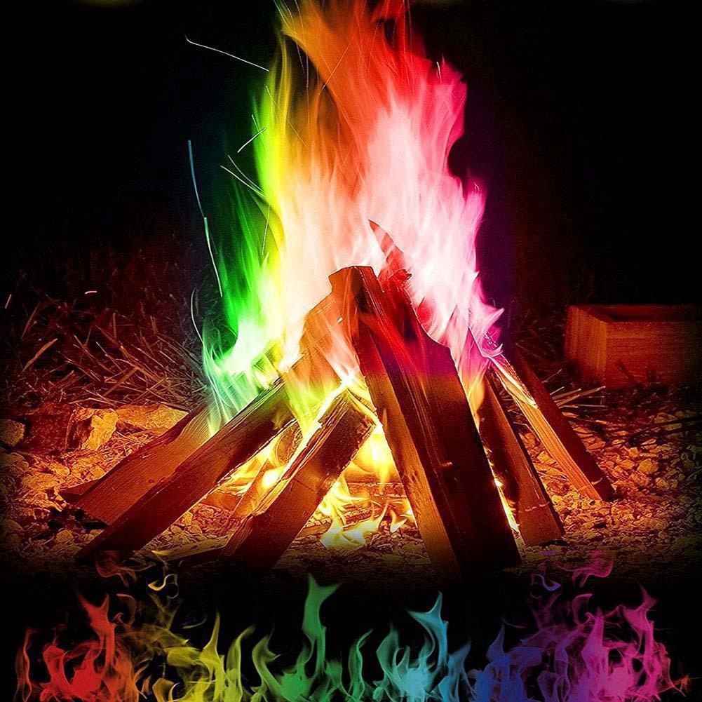 COD ღ ready ღ Mystical Fire Magic Tricks Coloured Flames Bonfire Sachets Fireplace Pit Patio Color Toy Magicians Pyrotechnics MONG