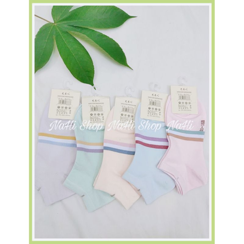 NAHI V07 LOW-NECKLACE HORIZONTAL STRIPED SOCKS